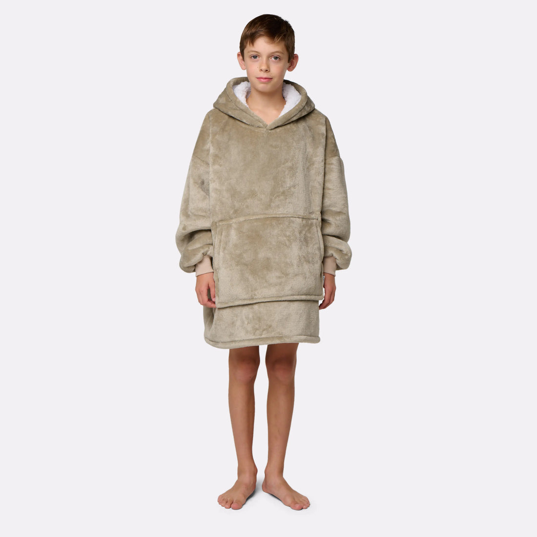 Beige plaid sweater - children 8/12 years